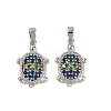Brass Micro Pave Cubic Zirconia Pendants KK-N257-02P-1