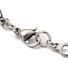 Two Tone 304 Stainless Steel Oval & Teardrop Link Chain Bracelet BJEW-B078-15GP-3