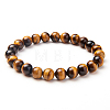Natural Tiger Eye Round Beads Stretch Bracelets BJEW-N301-8mm-03-1