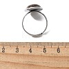 Half Round Natural Tiger Eye Finger Rings X-RJEW-M062-01P-08-2