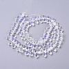 Electroplate Glass Faceted Teardrop Beads Strands X-EGLA-D014-38-2