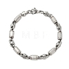 Non-Tarnish 304 Stainless Steel Faceted Column Link Bracelets for Men BJEW-B093-01P-1