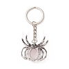 Spider Natural Rose Quartz Pendant Keychain KEYC-C015-01G-3