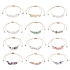 12Pcs 12 Style Natural & Synthetic Mixed Gemstone Chips Braided Bead Bracelets Set for Women BJEW-JB09333-1