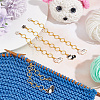 Cow with Sakura Alloy Enamel Pendant Knitting Row Counter Chains HJEW-AB00390-4