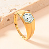 304 Stainless Steel with Cubic Zirconia Finger Rings FS-WG76F9A-01-1