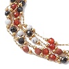304 Stainless Steel with Gemstone Multi-strand Link Chain Bracelets for Women BJEW-JB12985-3