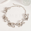 Alloy Flower Petaline Link Chain Necklaces for Women FS-WG970E6-02-1
