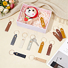 64Pcs 8 Colors PU Leather Keychains KEYC-PH0002-43G-4