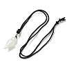 Natural Quartz Crystal Conical Pendulum Pendant Necklace with Nylon Cord for Women NJEW-B106-01D-2