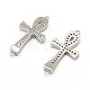 Brass Micro Pave Grade AAA Cubic Zirconia Links ZIRC-G100-21P-NR-1