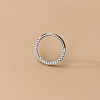 F136 Titanium Alloy Micro Pave Clear Cubic Zirconia Cartilage Earrings WG72C09-03-1-1