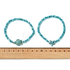 2Pcs 2 Styles Synthetic Turquoise & Dyed Natural Malaysia Jade Rondelle Beads Beads Stretch Bracelets for Women BJEW-JB13599-02-2
