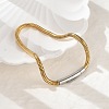 304 Stainless Steel Snake Chain Bracelets for Women BJEW-Z087-18GP-2