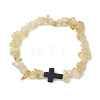 Natural Citrine Chips Stretch Bracelets for Women Men BJEW-JB11341-01-2