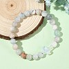 8.5MM Natural Aquamarine Round Beaded Stretch Bracelets BJEW-JB14342-02-1