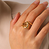 304 Stainless Steel Cuff Open Rings for Women WG3AC19-01-2