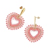 Glass Seed Bead Dangle Earrings EJEW-MZ00768-03-4