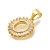 Rack Plating Brass Micro Pave Cubic Zirconia Pendants KK-L226-100G-O-2