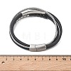 Microfiber Leather Cord Multi-strand Bracelets BJEW-C153-01F-5
