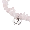 Natural Rose Quartz Stretch Bracelets BJEW-JB11147-02-3