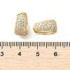 Brass Micro Pave Clear Cubic Zirconia Hoop Earrings EJEW-M077-20G-3