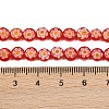 Handmade Millefiori Glass Flat Round Bead Strands LK-P010-02-3