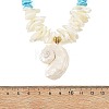 Ocean Natural Sea Shell Pendant Chip Beaded Necklaces for Women NJEW-JN06388-5
