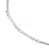 Brass Link Bar Chain Anklets for Women AJEW-AN00625-2