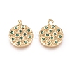 Brass Micro Pave Cubic Zirconia Pendants KK-D156-05G-E-1