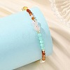 Faceted Natural Yellow Opal & Amazonite & Carnelian Beaded Bracelets for Women BJEW-JB14487-2