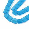 Transparent Frosted Glass Beads Strands FGLA-S001-01-3