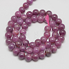 Natural Gemstone Ruby Round Beads Strands G-O017-8mm-06-3