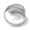 304 Stainless Steel Open Cuff Ring for Women RJEW-F166-14P-02-3