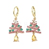 Christmas Alloy Rhinestone Hoop Earrings EJEW-F399-02G-2