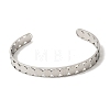 201 Stainless Steel Open Cuff Bangles for Women BJEW-Z162-01P-4