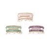 5Pcs 5 Style Natural Gemstone & Brass Beaded Stretch Bracelets Set BJEW-JB08870-1