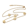 304 Stainless Steel 5-Petal Flower Link Chain Necklaces NJEW-G184-03G-4