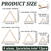 2 Sets Triangle Wood Hoop Rings Macrame for DIY Craft Making DIY-BC0009-97-2