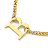 Ion Plating(IP) 304 Stainless Steel Initial Letter B Pendant Necklace with Curb Chains for Women NJEW-M199-02G-2