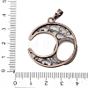Moon Brass Pendant Cabochon Settings KK-S521-04RC-3