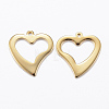 201 Stainless Steel Open Heart Charms STAS-H557-23G-2