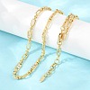 5MM Brass Pave Cubic Zirconia Oval Link Chain Necklaces NJEW-D324-02G-02-5