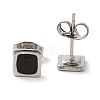 304 Stainless Steel Square Stud Earrings EJEW-C114-06P-01-1