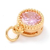 Real 18K Gold Plated Brass Inlaid Cubic Zirconia Charms ZIRC-L100-081G-06-4
