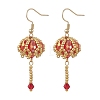 Transparent Electroplate Glass & Seed Glass Beads Dangle Earrings EJEW-MZ00714-02-3