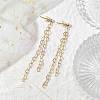 Brass Tassel Chain Drop Earrings  for Women EJEW-JE05744-02-2