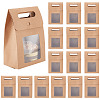 Folding Paper Gift Bags with Hole Handle and Plastic Visible Window ABAG-WH0038-52B-01-1