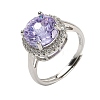 925 Sterling Silver Micro Pave Cubic Zirconia Finger Rings RJEW-B134-01A-04-4