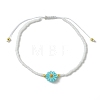 Natural Freshwater Shell & Glass Seed Beaded Adjustable Brecelets BJEW-JB13766-4